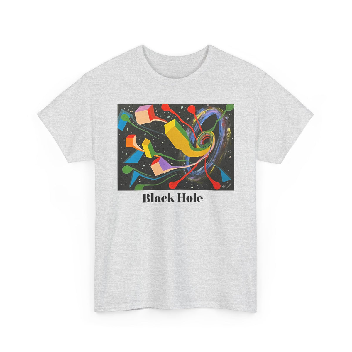 Black HoleOriginal Abstract Art T-Shirt — Colorful Cosmic Graphic Tee