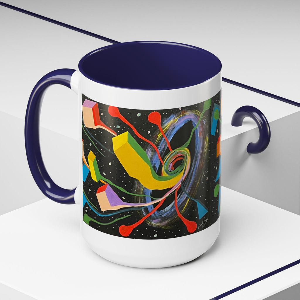 Copy of Abstract Original Artwork Coffee Mug — Black Hole Geometric Design (15oz)
