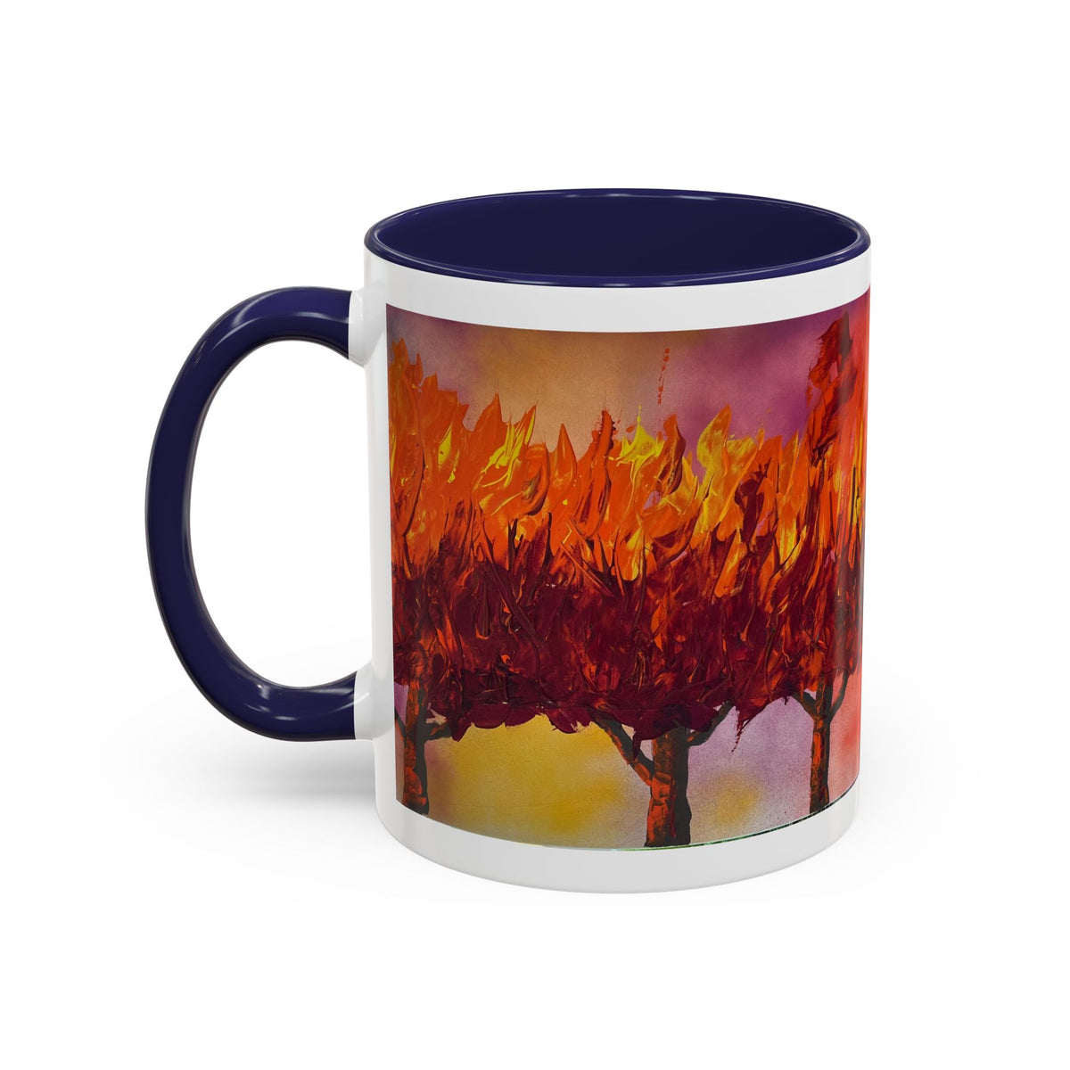 Autumn Blaze Accent Coffee Mug — Fall Tree Art 11/15oz
