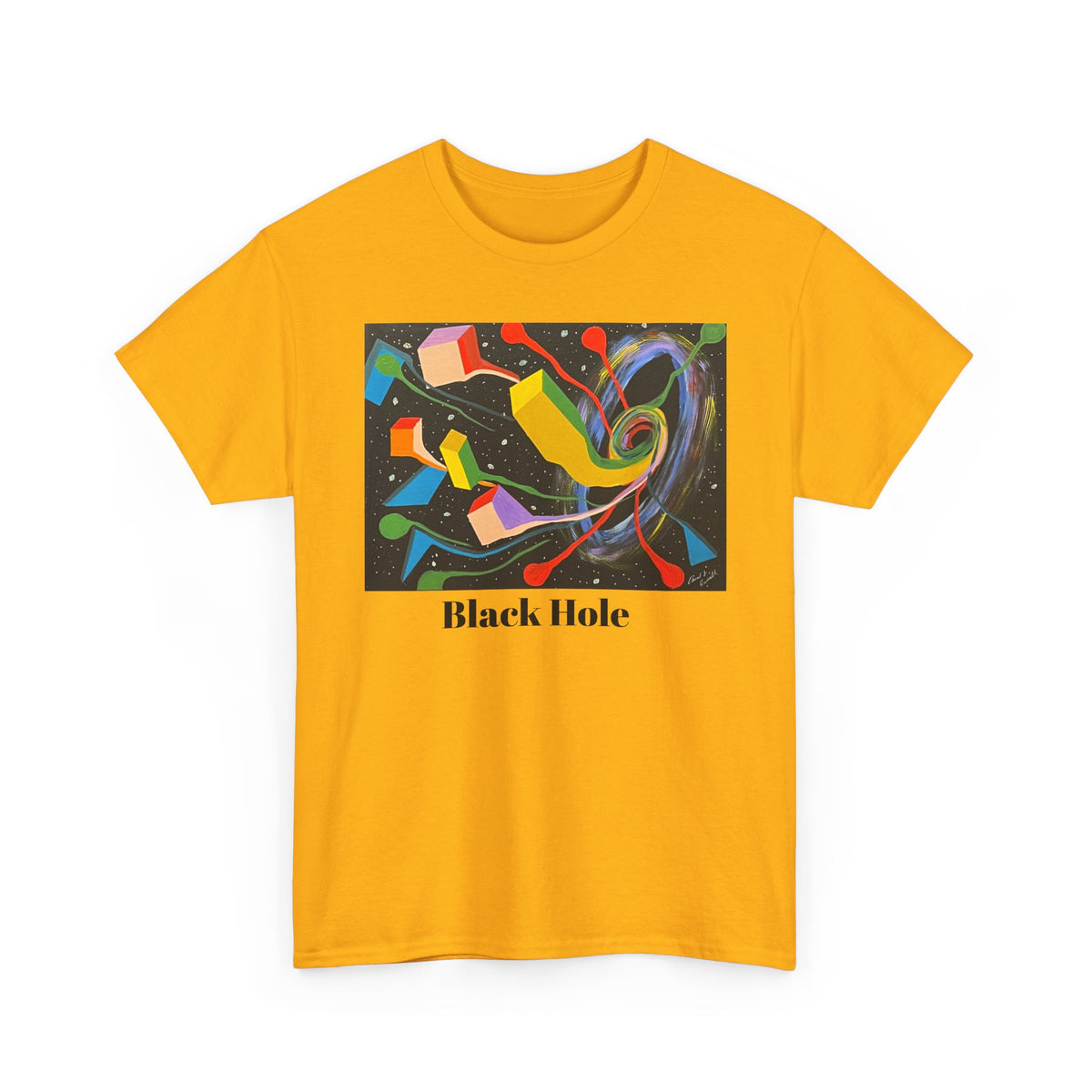 Black HoleOriginal Abstract Art T-Shirt — Colorful Cosmic Graphic Tee