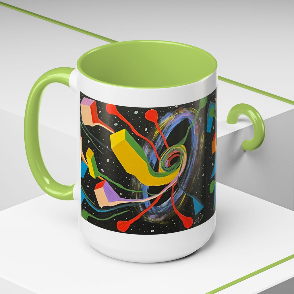 Copy of Abstract Original Artwork Coffee Mug — Black Hole Geometric Design (15oz)
