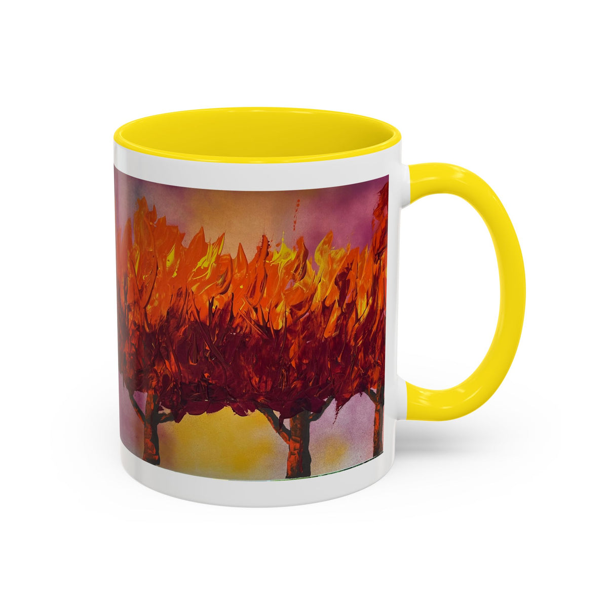 Autumn Blaze Accent Coffee Mug — Fall Tree Art 11/15oz