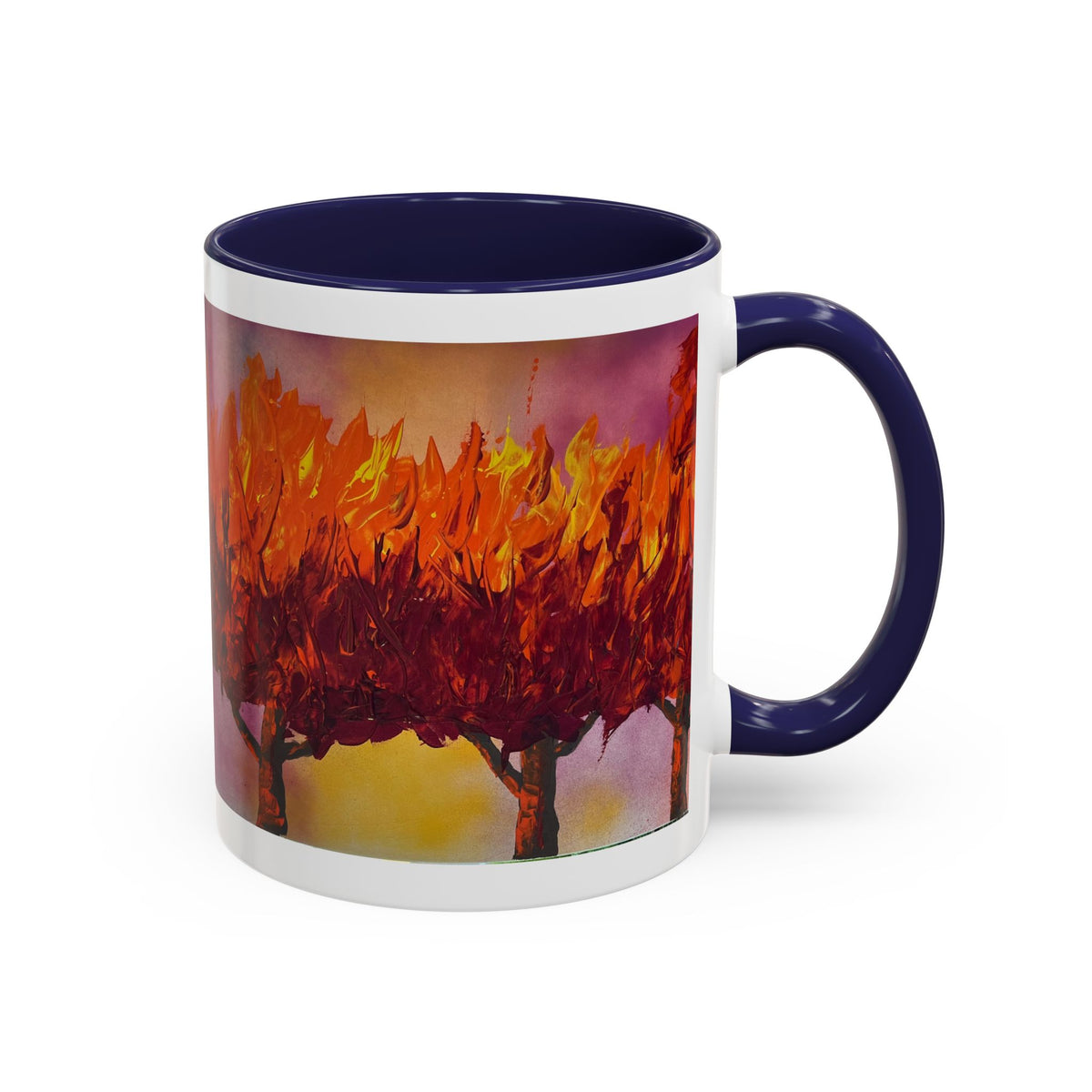 Autumn Blaze Accent Coffee Mug — Fall Tree Art 11/15oz