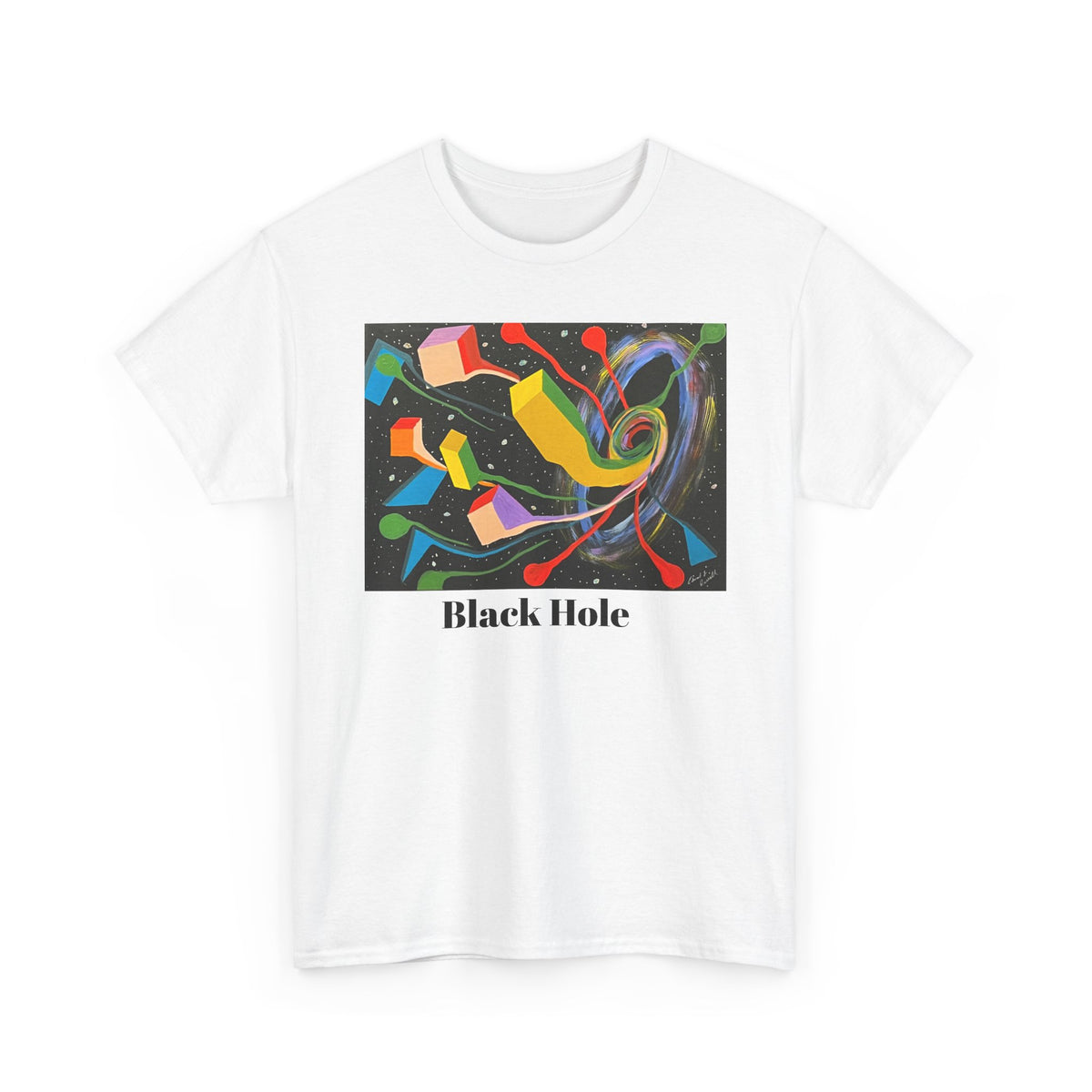 Black HoleOriginal Abstract Art T-Shirt — Colorful Cosmic Graphic Tee