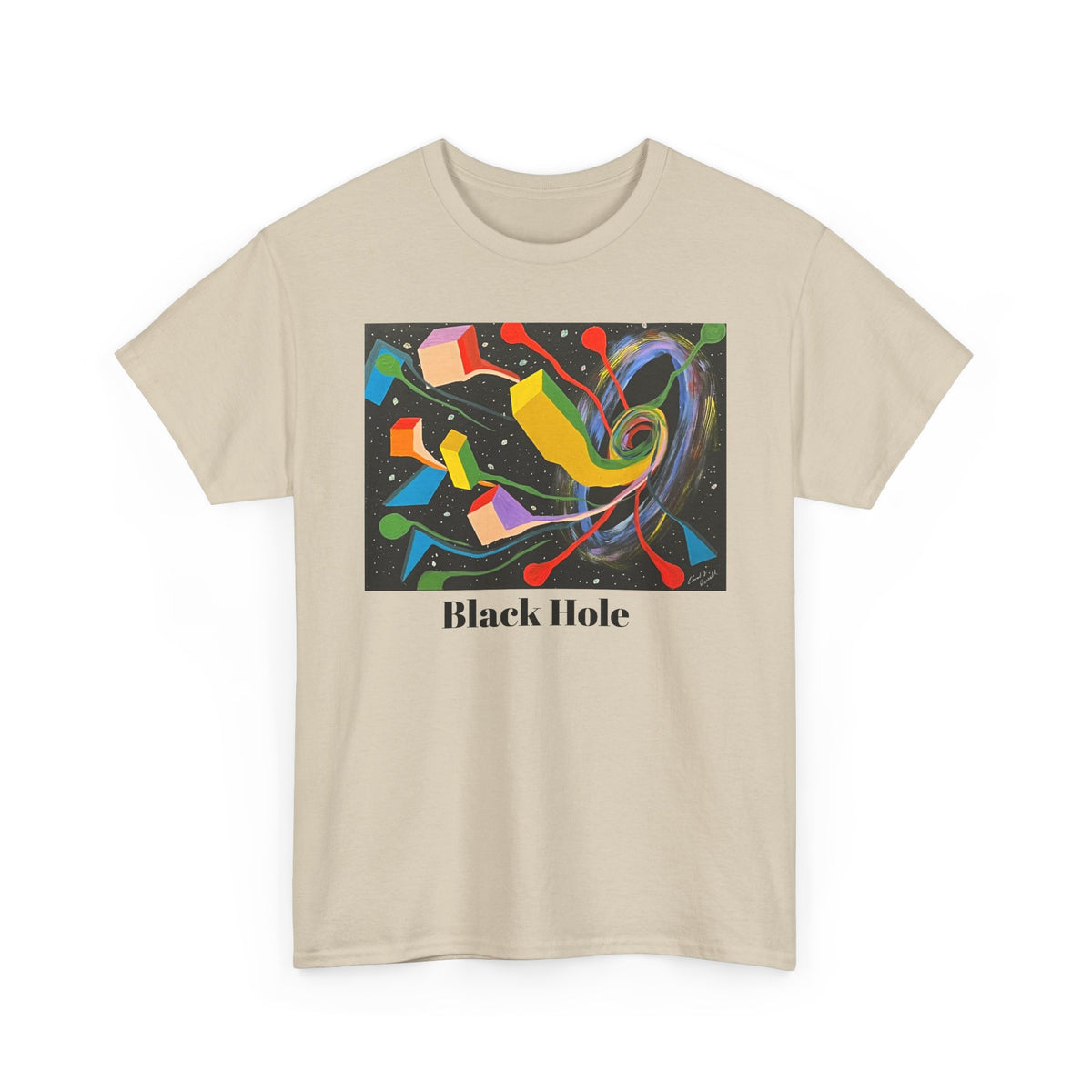 Black HoleOriginal Abstract Art T-Shirt — Colorful Cosmic Graphic Tee