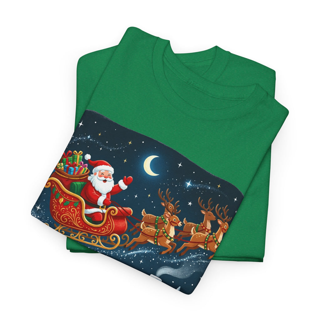 Happy Holidays T‑Shirt — Santa Sleigh Christmas Tee