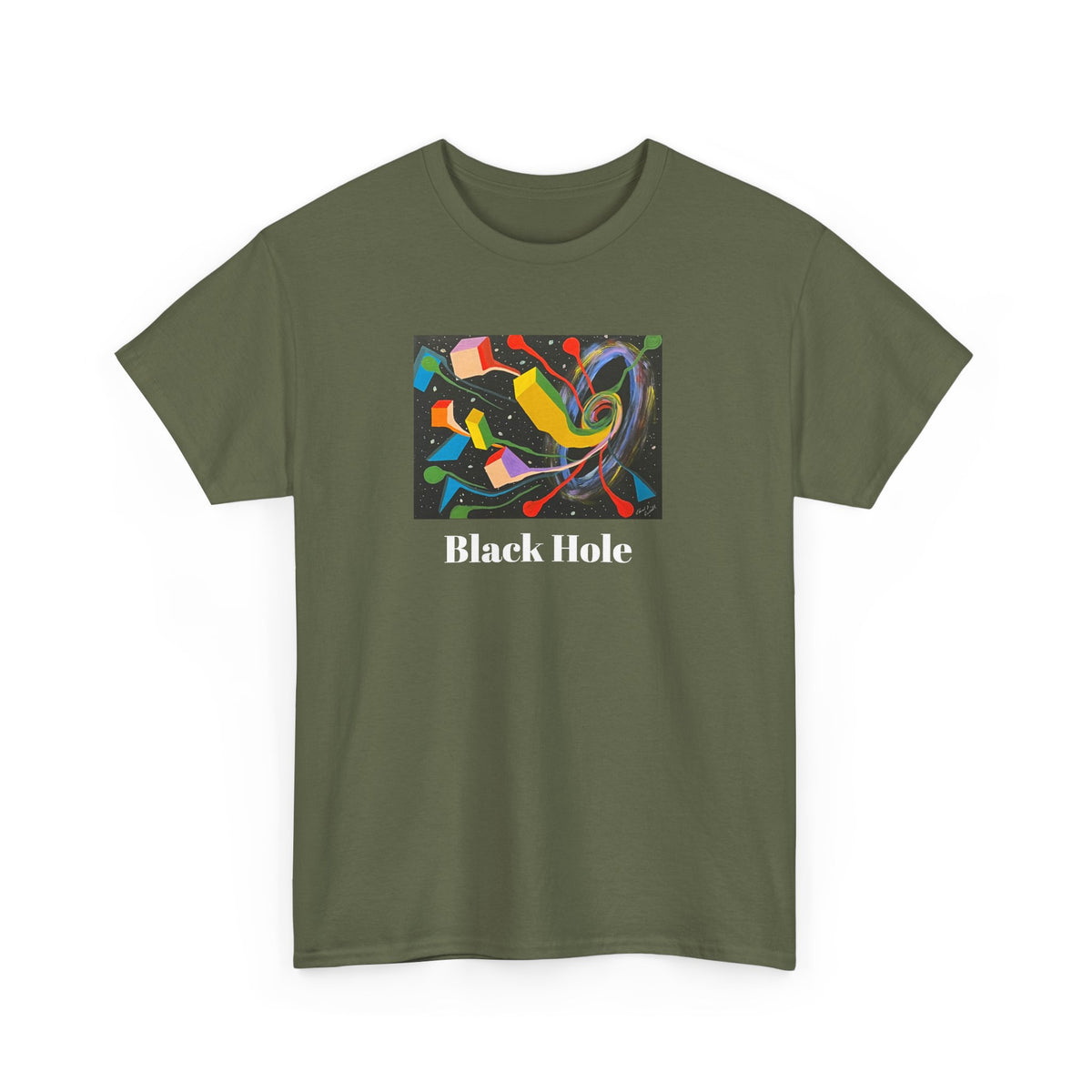 Black HoleOriginal Abstract Art T-Shirt — Colorful Cosmic Graphic Tee