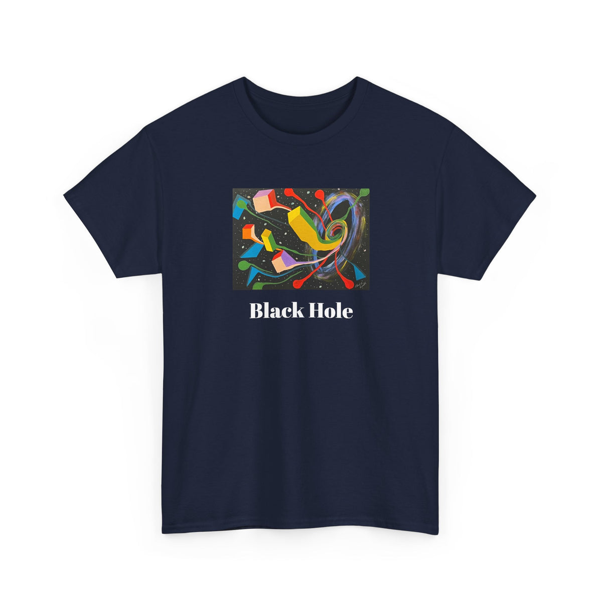 Black HoleOriginal Abstract Art T-Shirt — Colorful Cosmic Graphic Tee