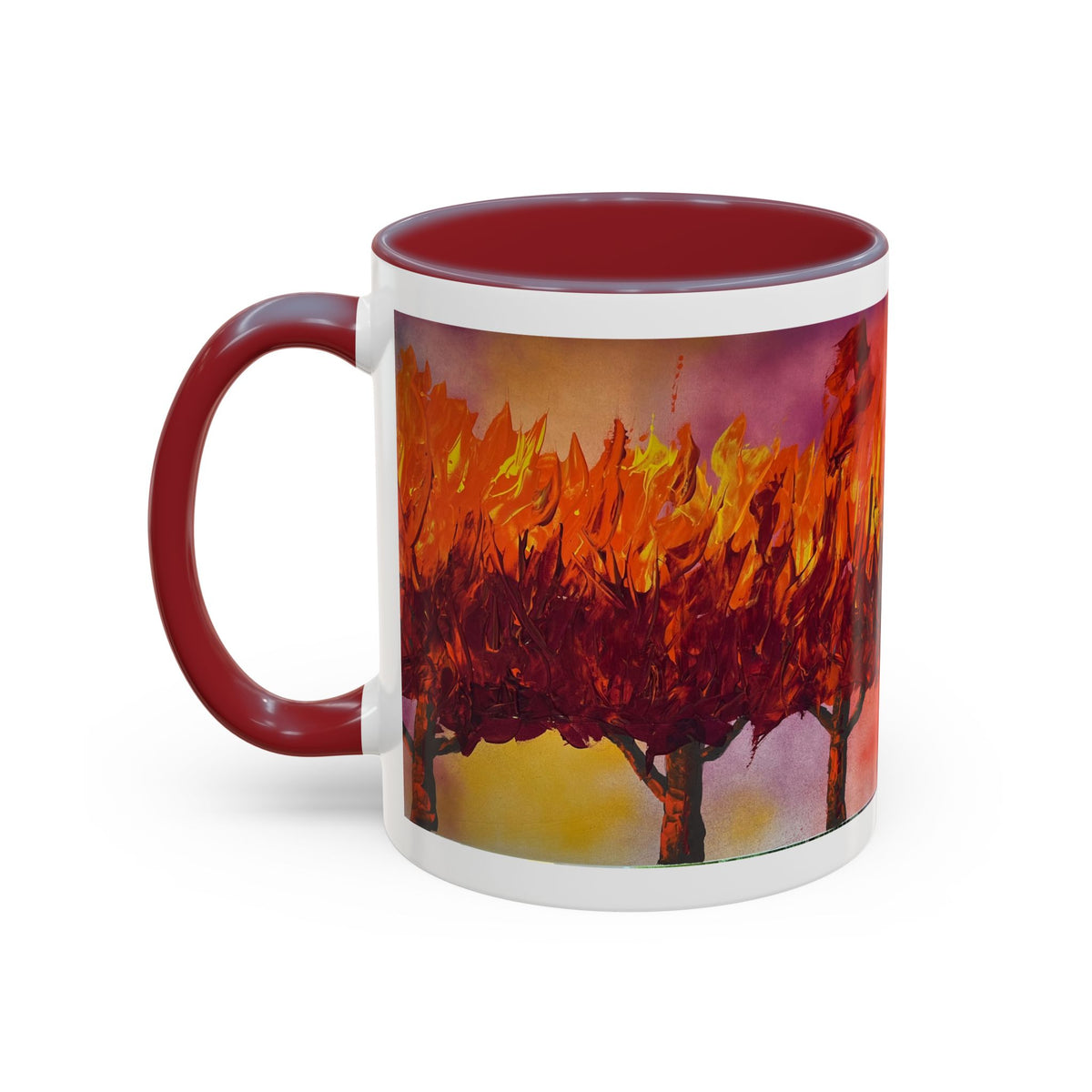 Autumn Blaze Accent Coffee Mug — Fall Tree Art 11/15oz