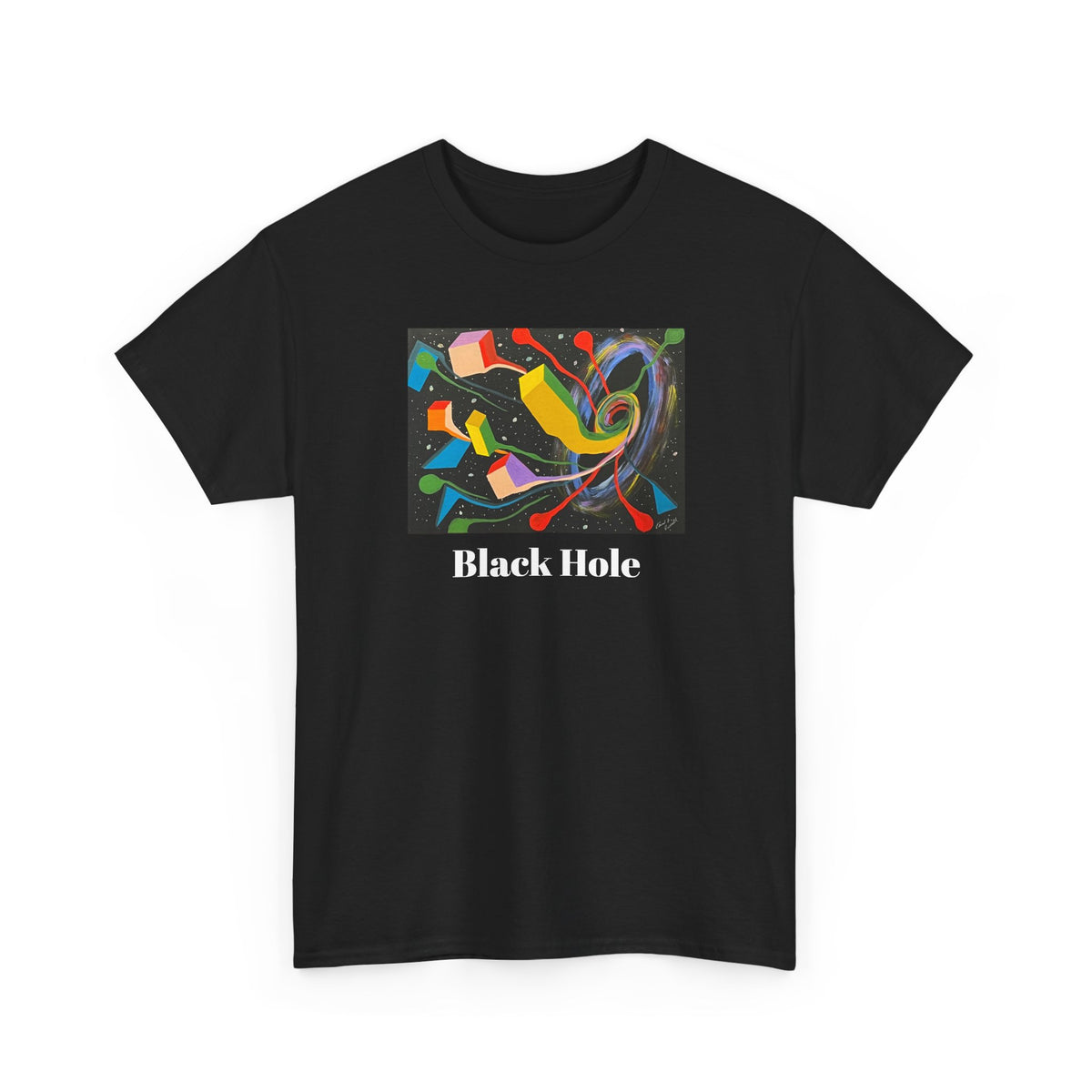 Black HoleOriginal Abstract Art T-Shirt — Colorful Cosmic Graphic Tee